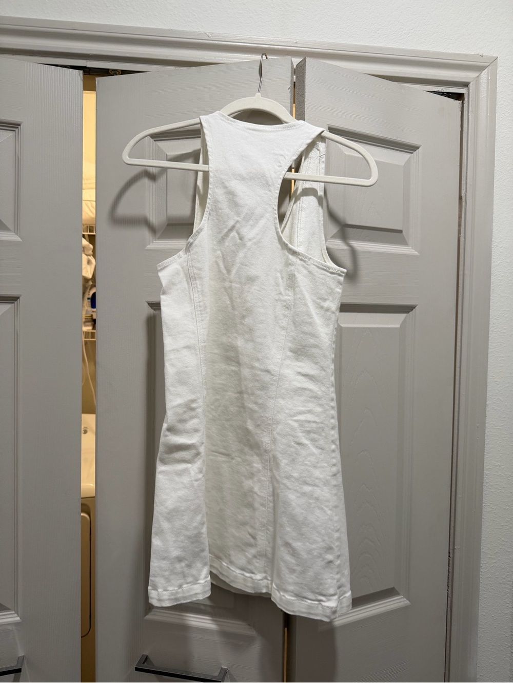 White Button-Front Mini Dress - Picture 2 of 3